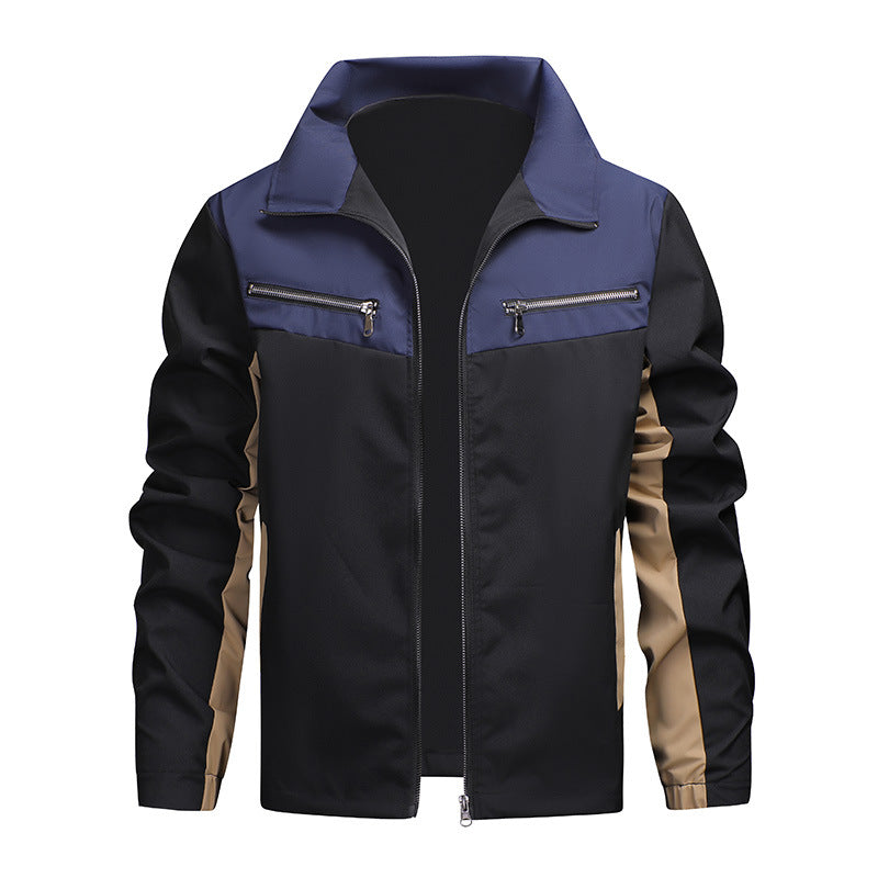 KZZ Men's Casual Stand Collar Jacket