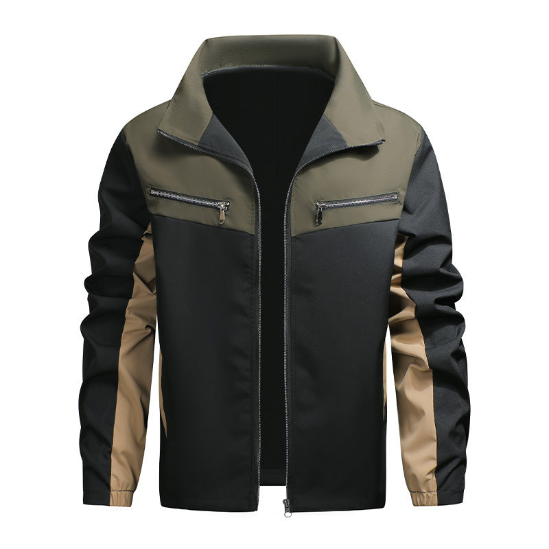 KZZ Men's Casual Stand Collar Jacket