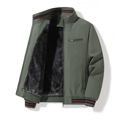 KZZ Men's Autumn Winter New Casual Trendy Stand Collar Jacket
