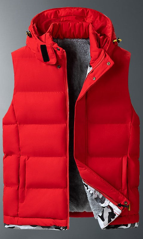 KZZ Plus size men's autumn and winter hooded vest