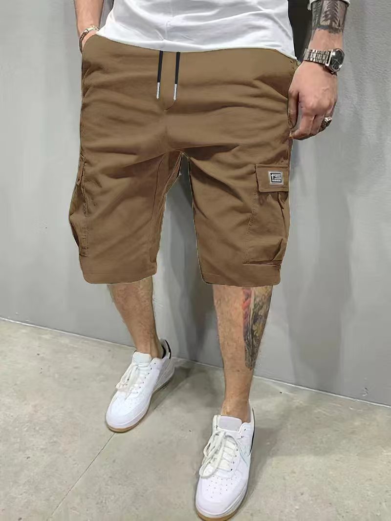 KZZ Men's Shorts, Slanted Pockets, Versatile Casual Pants