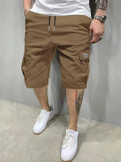 KZZ Men's Shorts, Slanted Pockets, Versatile Casual Pants