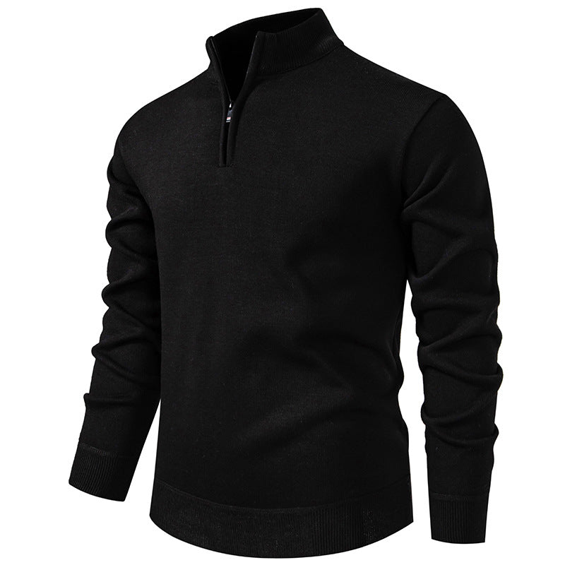 KZZ Men's Quarter Zip Sweater Slim Fit Lightweight High Neck Pullover Casual Sweater