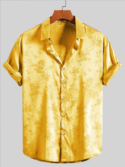 KZZ Men's Embroidered Short-Sleeve Shirt