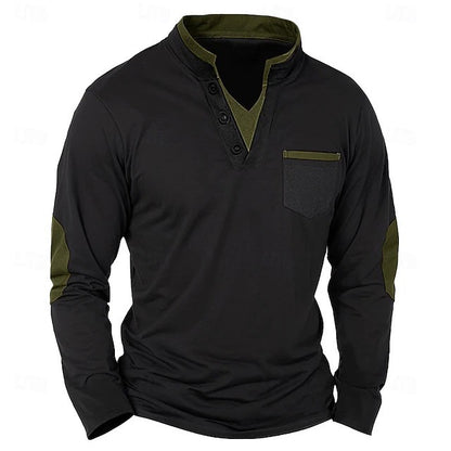 KZZ Men's versatile spring, autumn, and winter collar shirt