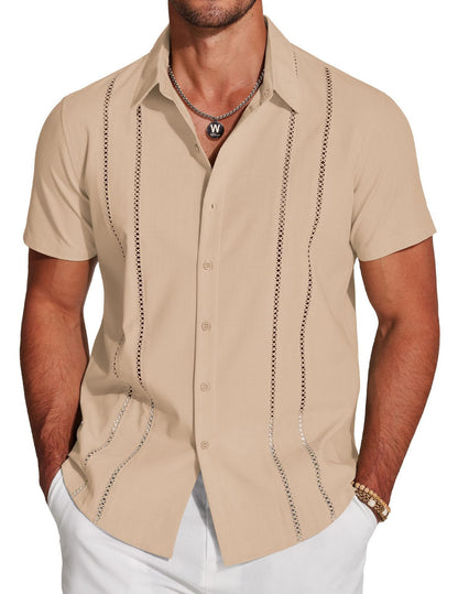KZZ 3D Printed Short-Sleeve Shirt for Men