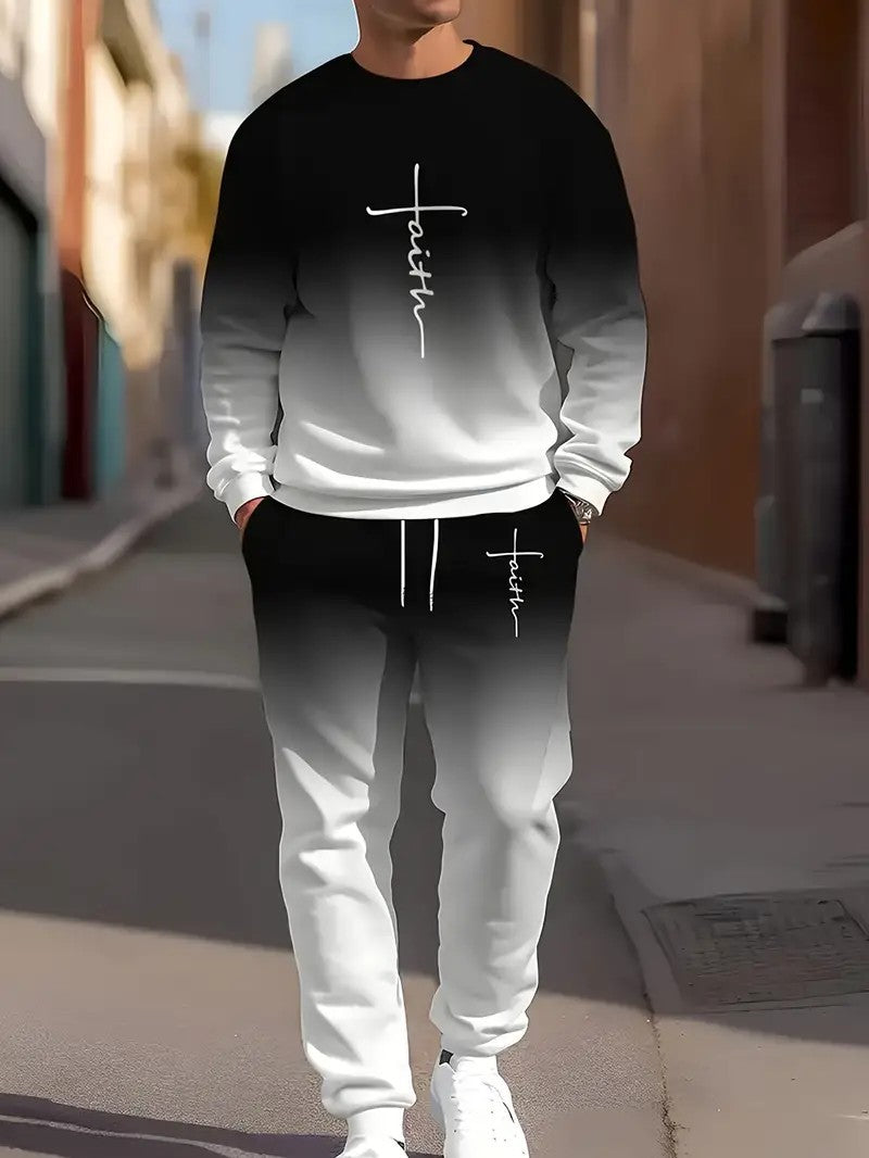 KZZ Men's casual  spring and autumn sports suit