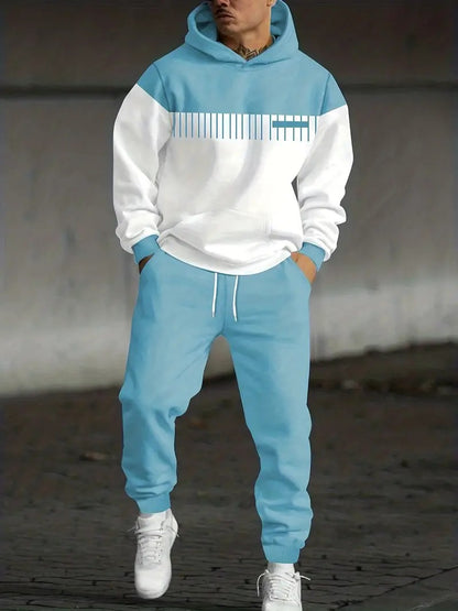 KZZ Simple Versatile Convenient Hoodie Set Clothes Menswear Long Sleeve Suits