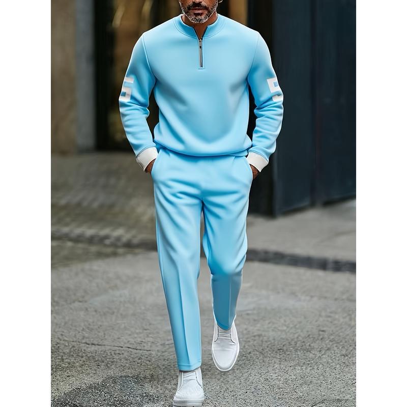 KZZ casual fashion men's digital printed sportswear set