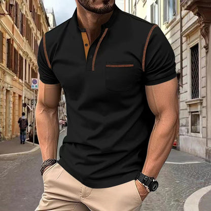 KZZ Men's Regular Fit Short Sleeve Top, Casual Sport Shirt