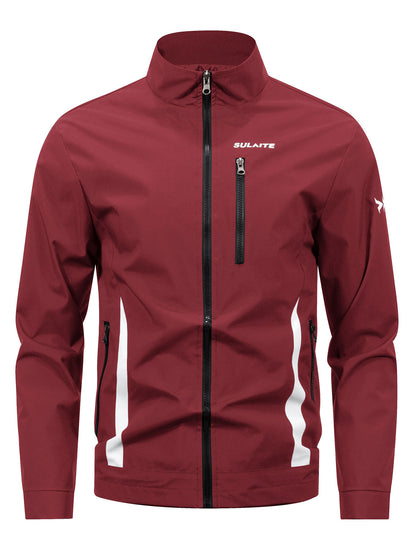 KZZ  Men's spliced contrasting letter racing jacket