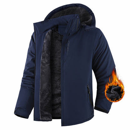 KZZ Men's Winter Ski Jacket Warm Fleece Lined Waterproof Windproof Hooded Insulated Outdoor Jacket