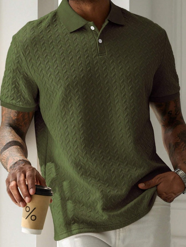 KZZ Men's Textured Polo Shirt