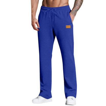 KZZ Men's Long Pants With Drawstring Versatile Casual Sweatpants