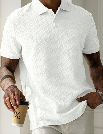 KZZ Men's Textured Polo Shirt