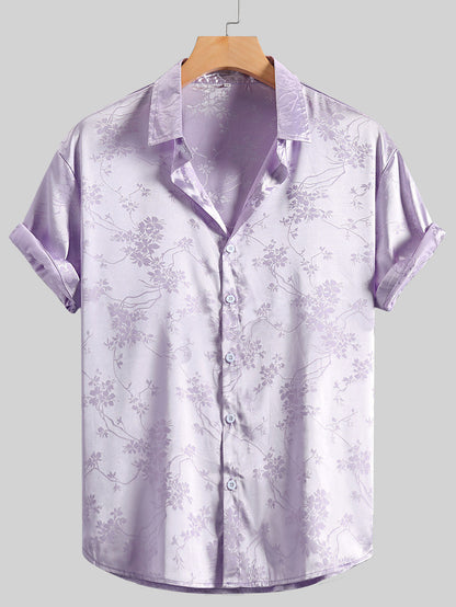 KZZ Men's Embroidered Short-Sleeve Shirt