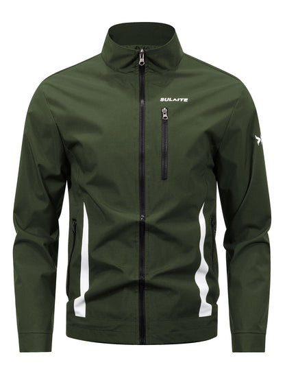 KZZ  Men's spliced contrasting letter racing jacket
