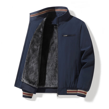 KZZ Men's Autumn Winter New Casual Trendy Stand Collar Jacket