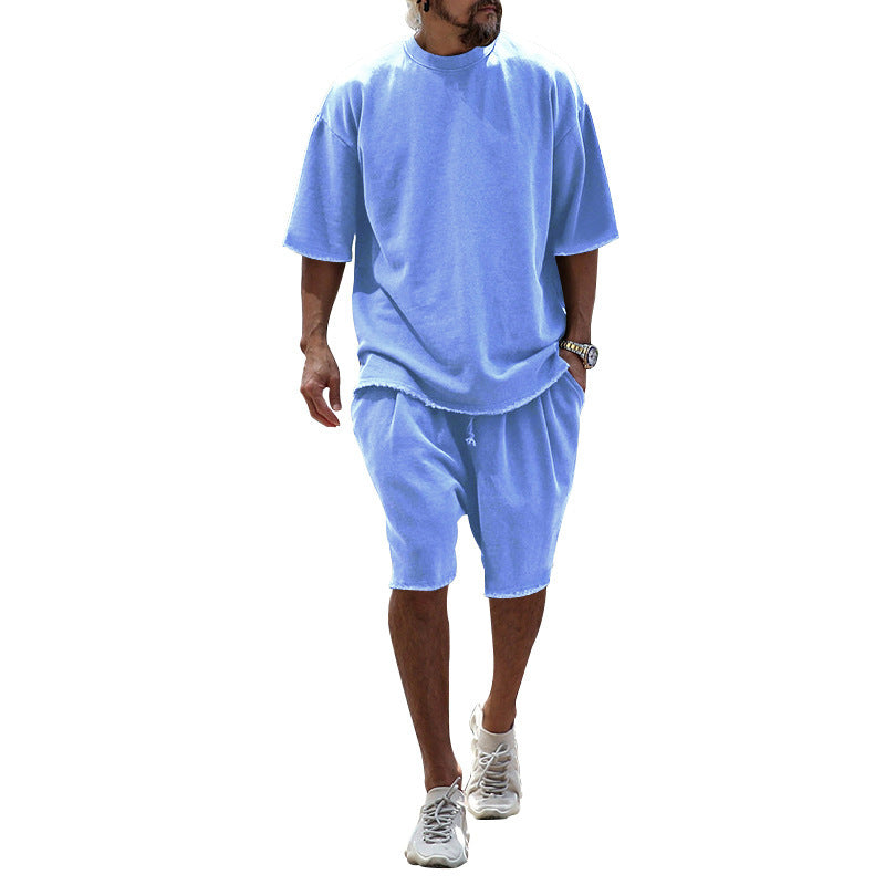 KZZ Casual Loose Fit Solid Sports Sets