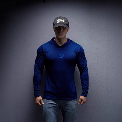 KZZ Men's Long Sleeve Hooded Compression Shirt