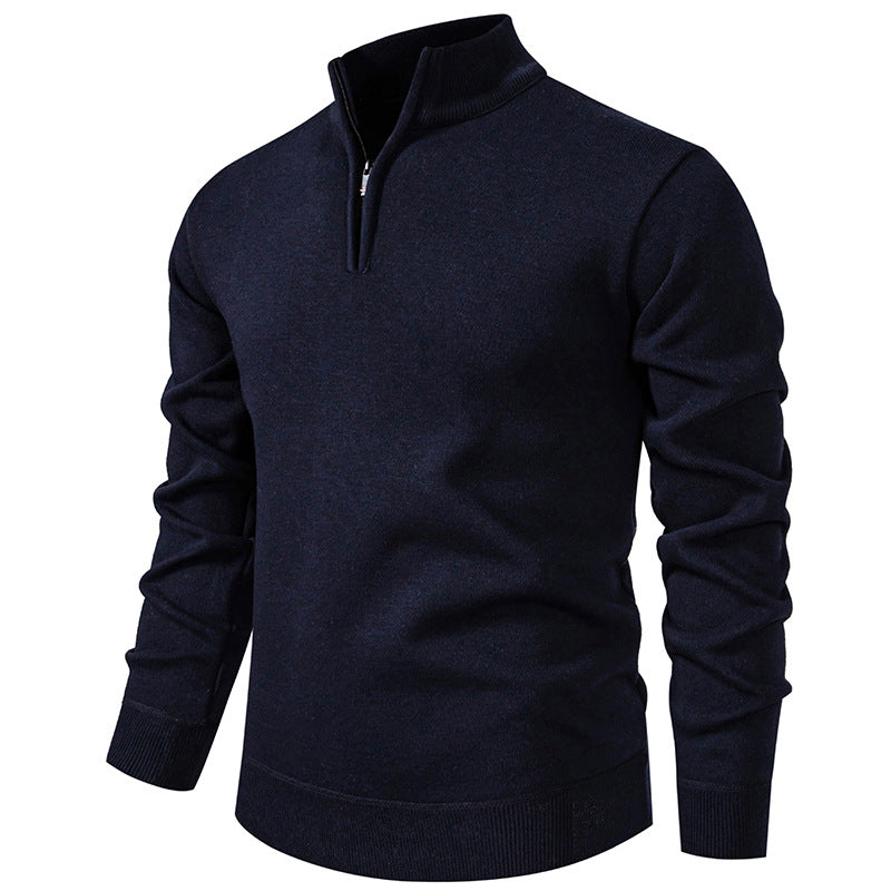 KZZ Men's Quarter Zip Sweater Slim Fit Lightweight High Neck Pullover Casual Sweater