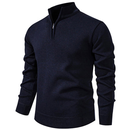 KZZ Men's Quarter Zip Sweater Slim Fit Lightweight High Neck Pullover Casual Sweater