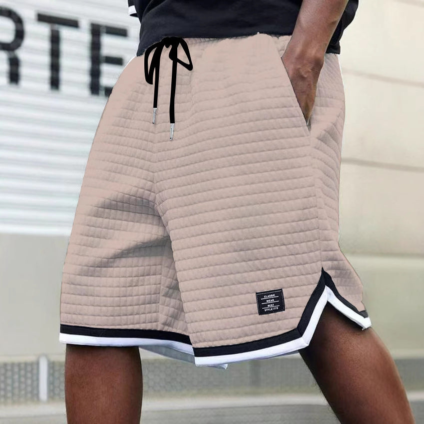 KZZ Men's casual loose striped shorts