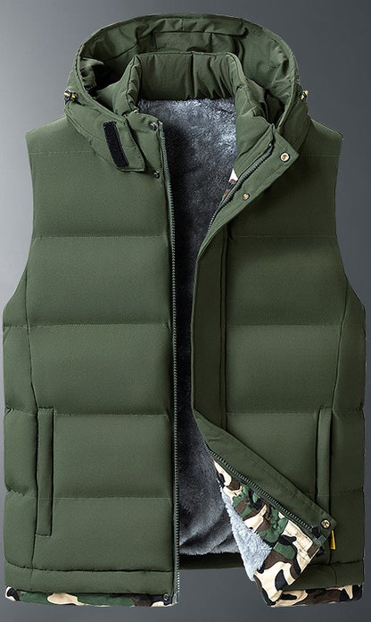 KZZ Plus size men's autumn and winter hooded vest