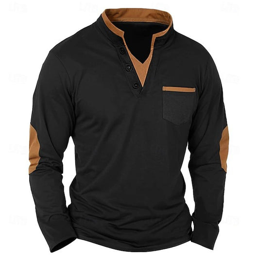 KZZ Men's versatile spring, autumn, and winter collar shirt