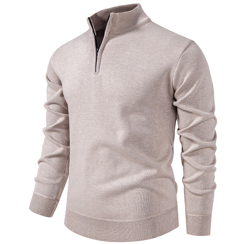 KZZ Men's Quarter Zip Sweater Slim Fit Lightweight High Neck Pullover Casual Sweater