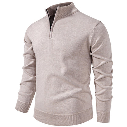 KZZ Men's Quarter Zip Sweater Slim Fit Lightweight High Neck Pullover Casual Sweater