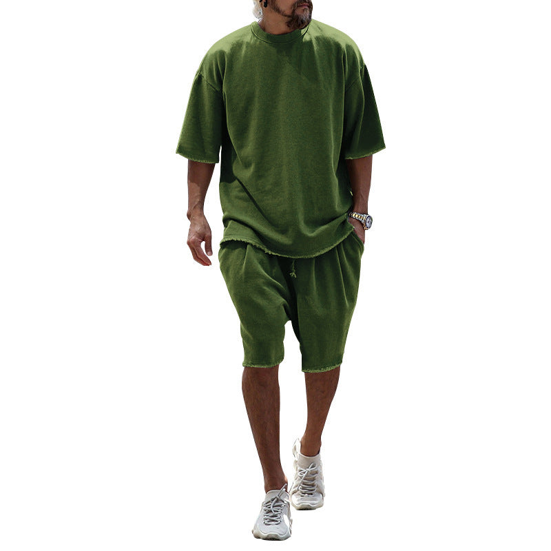 KZZ Casual Loose Fit Solid Sports Sets