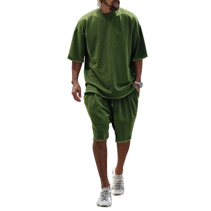 KZZ Casual Loose Fit Solid Sports Sets
