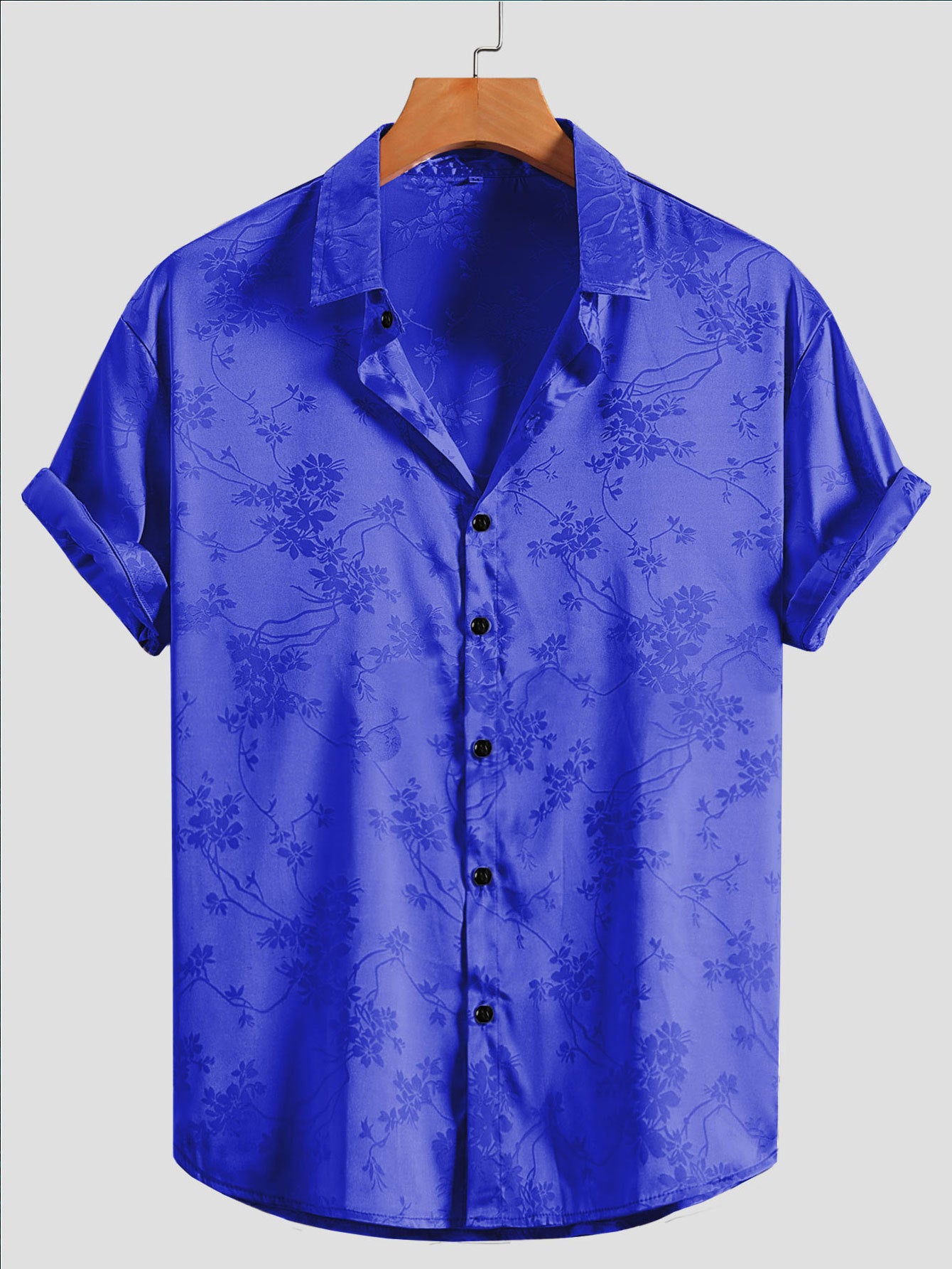 KZZ Men's Embroidered Short-Sleeve Shirt
