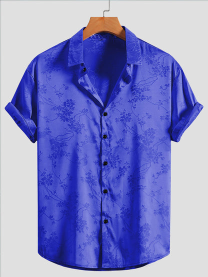 KZZ Men's Embroidered Short-Sleeve Shirt
