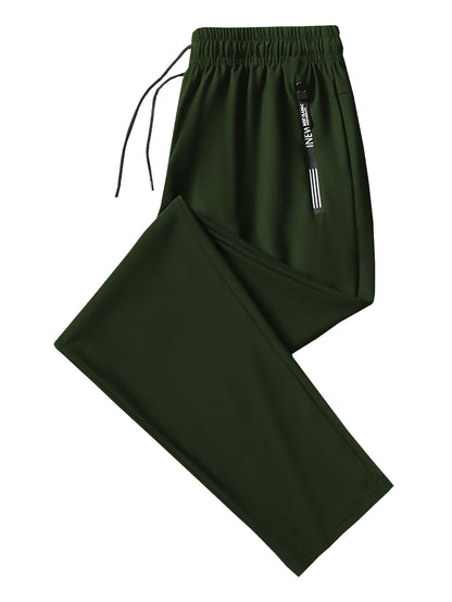 KZZ Men's Summer High Elastic Ice Silk Pants