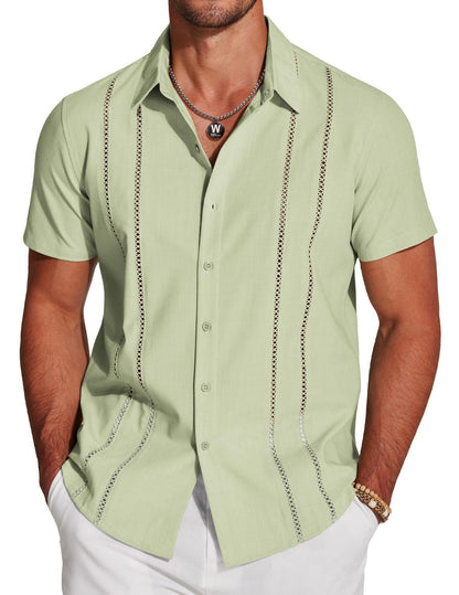 KZZ 3D Printed Short-Sleeve Shirt for Men
