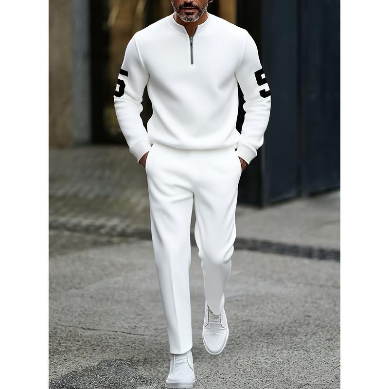 KZZ casual fashion men's digital printed sportswear set