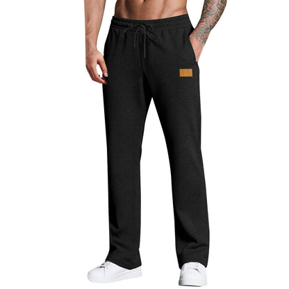 KZZ Men's Long Pants With Drawstring Versatile Casual Sweatpants