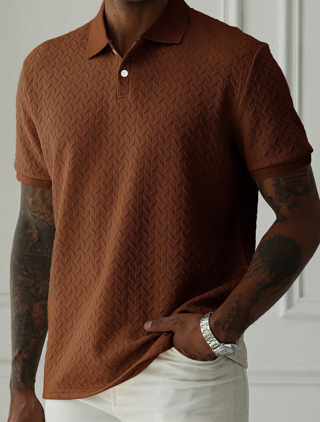KZZ Men's Textured Polo Shirt