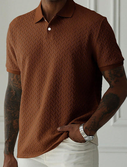 KZZ Men's Textured Polo Shirt