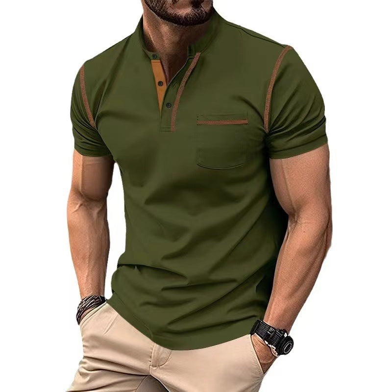 KZZ Men's Regular Fit Short Sleeve Top, Casual Sport Shirt