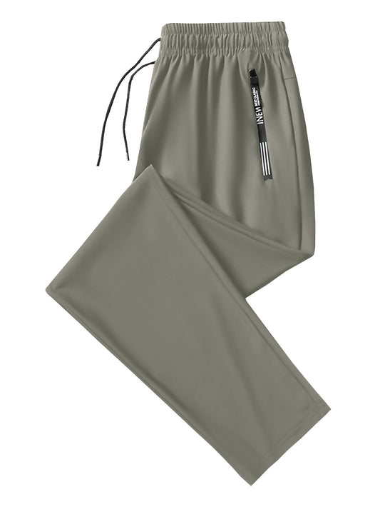 KZZ Men's Summer High Elastic Ice Silk Pants