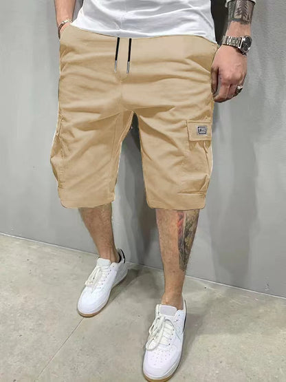 KZZ Men's Shorts, Slanted Pockets, Versatile Casual Pants
