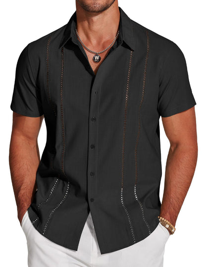 KZZ 3D Printed Short-Sleeve Shirt for Men