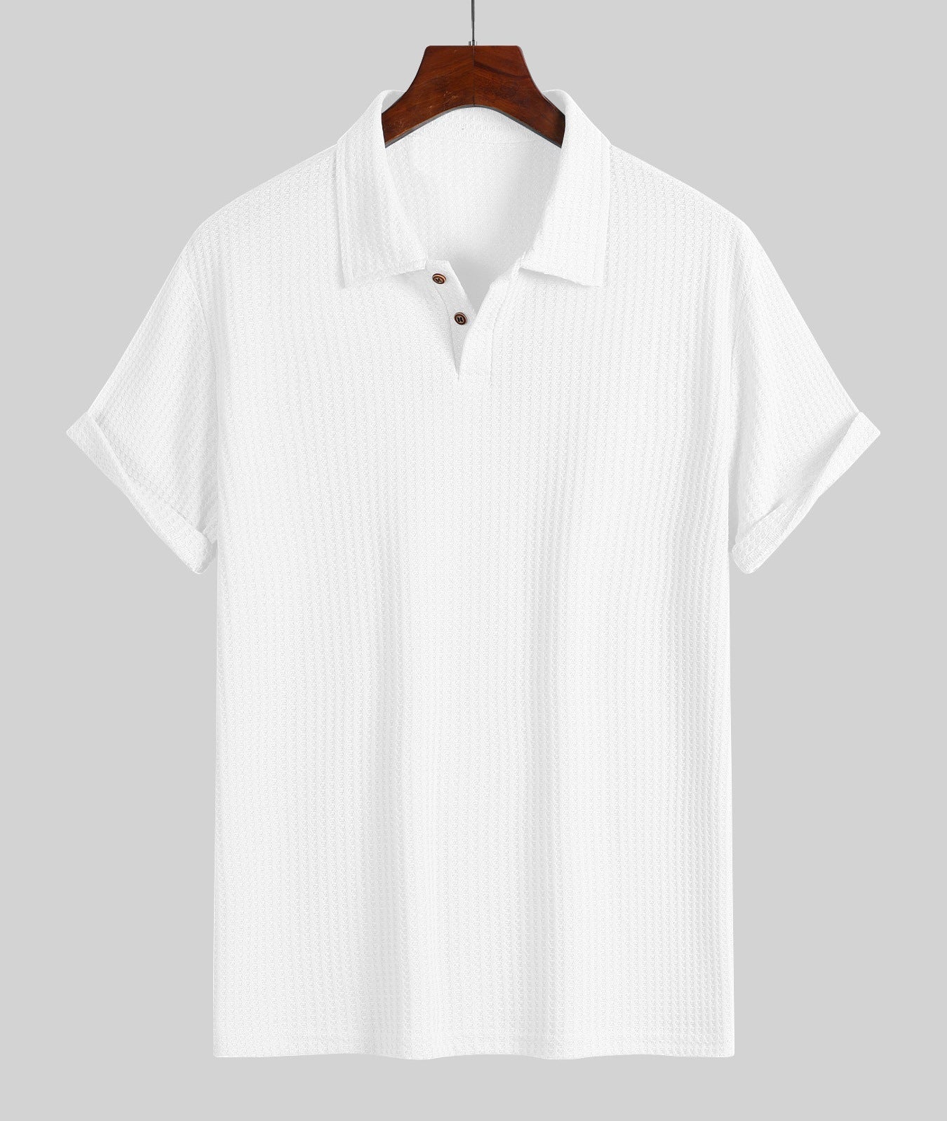 KZZ Men's Plain Jacquard Knit Polo Shirt
