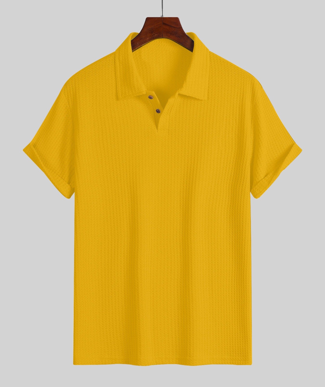 KZZ Men's Plain Jacquard Knit Polo Shirt