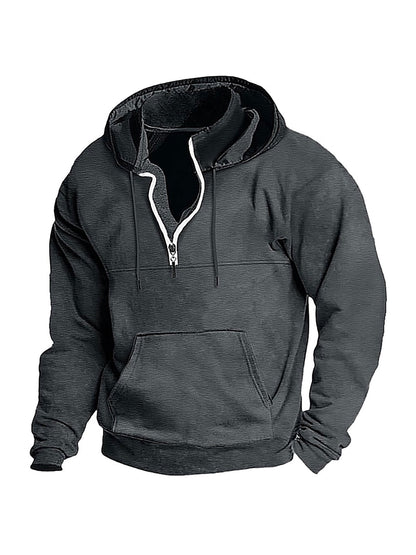 KZZ Men's Heavyweight Hooded Sweatshirt - Winter Warm Pullover Hoodie
