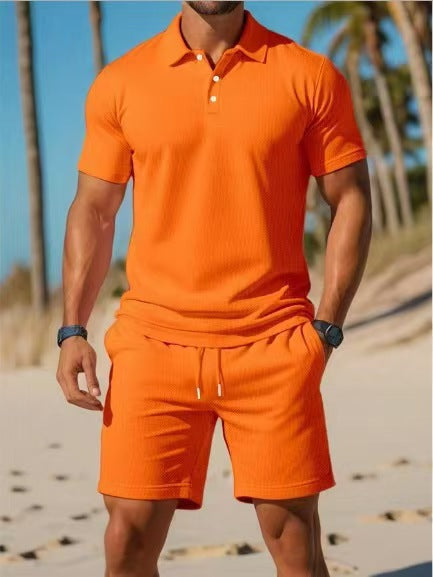 KZZ Casual sportswear versatile slim fit short-sleeved fashion suit for men