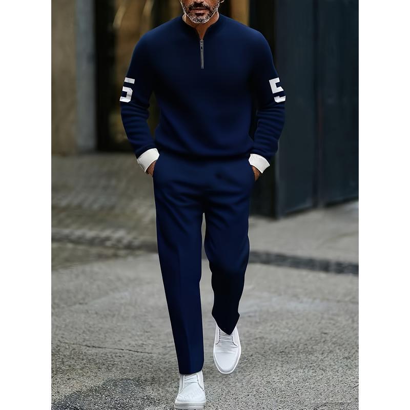 KZZ casual fashion men's digital printed sportswear set